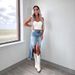 Women's Clothing Denim Skirt High Waist Irregular Rust Distressed Washed Skirt_ecoleips.com