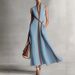 2026 Summer New Stand-up Collar Sleeveless Casual Contrasting Loose Dress_ecoleips.com