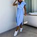 Women's Clothing New Spring And Summer Fashion Temperament Striped Long Skirt Lace Up Dress_ecoleips.com