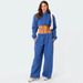 New Solid Color Hooded Pullover Off The Navel Long-sleeved Sweater Women's Fashion Casual Drawstring Trousers Set_ecoleips.com