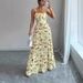 Elegant Floral Print Sundress For Women High-End Long Dress European American Style Summer Cross-Border Trade_ecoleips.com