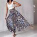 Women's Clothing Retro Floral Print Waist Wide Leg Pants_ecoleips.com