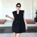 Black Women's Summer Suit Vest, High-end, Loose-fitting, Sleeveless, With Lace Inserts, Stylish And Trendy_ecoleips.com