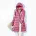 Lightweight Detachable Hood Down Coat For Women, Slim Fit Long Puffer Jacket With Warmth, Fashionable Winter Outerwear For Plus Size_ecoleips.com