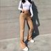 Women's Clothing Women's Slim Fit High Waist Slightly Flared Pants Solid Color Fashion Leggings Casual High Elasticity Bottoms_ecoleips.com