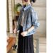 Fashionable Simple Design Sequin Denim Jacket Women, 2026 Spring Autumn New Style, Versatile And Loose-fitting Top For_ecoleips.com