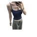 Navy Blue Camisole Chest Pads Women, 2026 New Vest With Unique Design, Suitable Outerwear, Integrated Beautiful Back_ecoleips.com