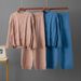 plus Size Women's Cable Knit Pullover Sweater Set European American Style Casual Two Piece Autumn Winter Clothing_ecoleips.com
