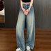 High-Waisted Floor-Length Jeans For Women Sparkling Rhinestones Luxurious Feel Perfect For Autumn_ecoleips.com