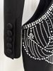 K New Star Personality Hollow-out Hot Diamond Suit Jacket And Trousers Two-piece Set_ecoleips.com