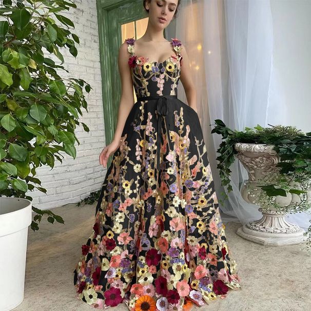 women's three-dimensional flower fashion embroidered flower hip sexy dress_ecoleips.com