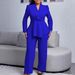 Women's Casual Two-Piece Set – Loose Fit Long Sleeve Top & Straight Leg Pants New Fashion Suit Collar Long Sleeve Top Loose Straight Leg Pants_ecoleips.com