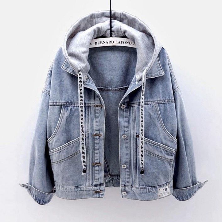 Women's Oversized Denim Jacket With Hood - Stylish Long Sleeve Casual Coat (Classic Blue) | S/M/L/Xl/2xl/3xl_ecoleips.com