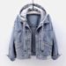 Women's Oversized Denim Jacket With Hood - Stylish Long Sleeve Casual Coat (Classic Blue) | S/M/L/Xl/2xl/3xl_ecoleips.com