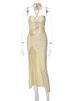 Hugcitar Satin Solid Halter Backless Draped Hollow Out Shirring Bandage Slim Maxi Prom Dress Sexy Summer Elegant Outfit Party_ecoleips.com