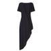 2020 New European And American Cross-Border Style Round Neck Solid Color Short Sleeve Loose Asymmetrical Hem Dress Dk95_ecoleips.com