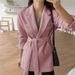 Women's Clothing Women's High-End Versatile Belted Casual Blazer Style Mid-Length Spring/Autumn Outerwear For Women_ecoleips.com