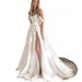 Women's Clothing Summer Exquisite Mermaid Wedding Dress White Train Sheer Backless Lace Gown Women's Wedding Party Wear_ecoleips.com