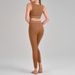 Women's High-Waisted Yoga Outfit Hip Lifting Tummy Flattening Slimming Backless Sports Bra Set for Running_ecoleips.com
