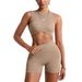 Cross-Border European And American Seamless Tight Yoga Suit Women's Belly Holding Outer Wear Running Sports Vest Peach_ecoleips.com