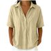 Women's Casual Short Sleeve Shirt With Lapel Collar - Versatile Basic Top For Everyday Wear, Comfortable Breathable Blouse_ecoleips.com