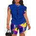 2023 Summer New European And American Women's Fashion Elegan Digial Prin Round Neck Shor Sleeve_ecoleips.com