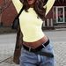 Women's Clothing Y2K Long Sleeve Vest T-Shirt Solid Color Casual Elegant Fashion Autumn Winter Top For Adults_ecoleips.com