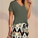Women's Clothing Casual Fashion Solid Color Comfortable V Neck Top + Button Decoration Shorts Two Piece Set_ecoleips.com
