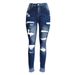Distressed Skinny Jeans For Women – High-Stretch Denim With Ripped Details (S-4XL, Dark Blue, Punk & Streetwear Style)_ecoleips.com