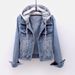 Cowboy Jacket Women's Short Autumn/winter Korean Version Long Sleeved Slim Fit Hooded Jacket Versatile Student Top_ecoleips.com