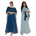 Modest Abaya Dress/Muslim Dress Women Glamorous Embellished Satin Kaftan Dress – Elegant Robe With Contrast Color & Crystal Details, S/M/L/XL/XXL_ecoleips.com