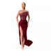 Women’s Clothing New Green Sequin Fairy Long Sleeveless Fashion One piece Temperament Mid length Evening Dress_ecoleips.com