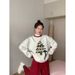 girl Special Offer Sheep Wool # Design Sense Niche Color-Block Tassel Christmas Sweater For Women Autumn Winter Lazy Style_ecoleips.com