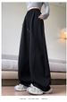 Gray Fleece Sweatpants Women's 2005 New Autumn And Winter Lamb Fleece Scimitar Sweatpants Large Size Fat Mm Loose Wide-leg Pants_ecoleips.com