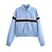 Women's Clothing Spring European And American Stand Up Collar Color Matching Cardigan Jacket Coat Casual Pants Trousers Fashion Suit_ecoleips.com