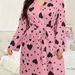 Aria Basics European American Cross-border Summer Plus-size Ribbed Heart-pattern Home Wear, Lace-up Robe, Casual And Wearable_ecoleips.com
