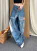 Women’s Clothing large size patch patchwork printed jeans women's autumn and winter new hot girl design mopping trousers_ecoleips.com