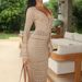 Fashion Hollow Out Solid Slim Party Dresses Elegant Deep V-neck Long Sleeve Knitted Dress Casual Long Sleeve Women's Long Dress_ecoleips.com