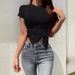 Women's Clothing Slim Summer Sexy Waist Revealing Irregular Top Trend_ecoleips.com