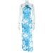Women's Clothing Elegant Backless Halter Neck Hip Skirt Temperament Blue And White Abstract Print Long Dress_ecoleips.com