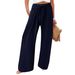 Classic Solid Color Relaxed Fit Casual Pants - No Drawstring Hem, Soft Stretch Polyester Blend, Multiple Colors & Extended Sizes (S-5xl)_ecoleips.com