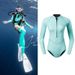 Aria Basics 2mm Macaron Women's Diving Suit One-piece Surfing Long Sleeve Top Snorkeling Wetsuit Warm Cold-proof Sunscreen Set_ecoleips.com