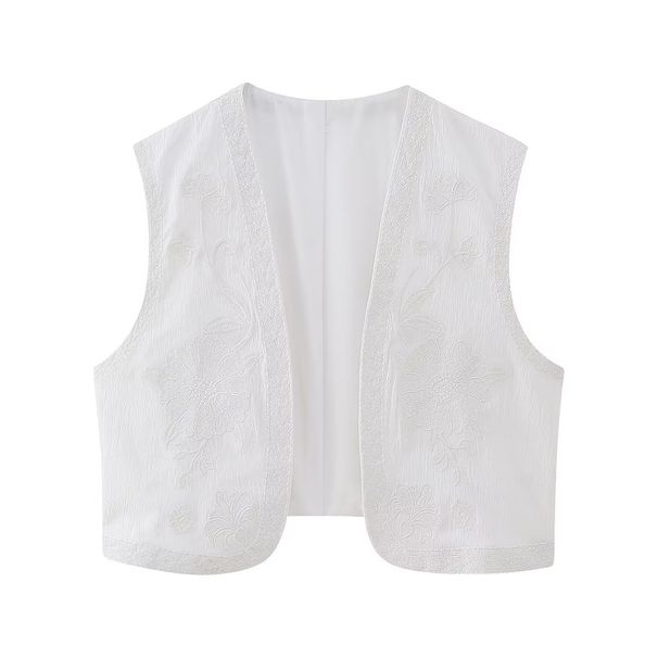 Women's clothing Autumn New Arrival Women's Urban Casual Vest Embroidered Cardigan Vest 8ES5555_ecoleips.com