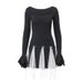 Women's Clothing Sweet And Spicy Bow Tie Up Flared Sleeve Long Sleeved Dress Autumn Women's Clothing For Formal & Casual_ecoleips.com