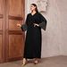 Muslim Dress Women "Exquisite Embroidered Jalabiya Dress – Modest Muslim Long Robe With Ethnic Cover-Up Design (Black, One Size)"_ecoleips.com