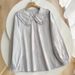 Korean-style New College-style Large-collar Solid Color Cardigan For Women Wholesale, Long-sleeve Shirt Wholesale_ecoleips.com