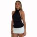 Women's Halter Neck Off-Shoulder Slim Fit Knit Vest American Style French Chic Versatile Slimming Base Tank Top_ecoleips.com