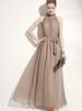 K Hanging Neck Floor Standing Collar Dress, Beach Skirt, Extra Long Off Shoulder Dress_ecoleips.com