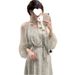 Gentle Floral For Women, 2026 Early Spring New French Style, High-End Waist-Cinching Elegant Fairy Long Dress_ecoleips.com