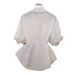Women's Clothing New Arrivals Short Sleeved Shirt Waist Scarf Top White Women's European Temperament All Match Three Quarter Sleeve Shirt_ecoleips.com